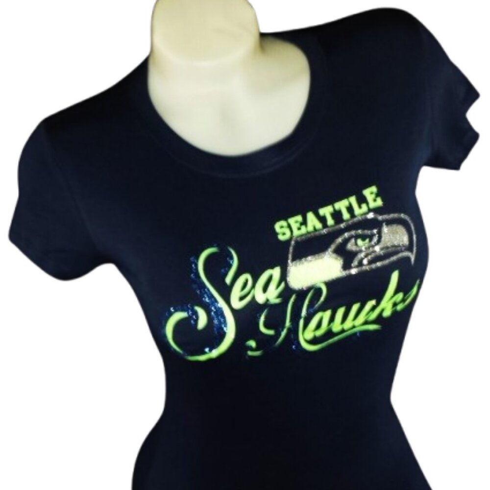 Seattle Sea Hawks Navy Lt. Weight Jersey Tee.